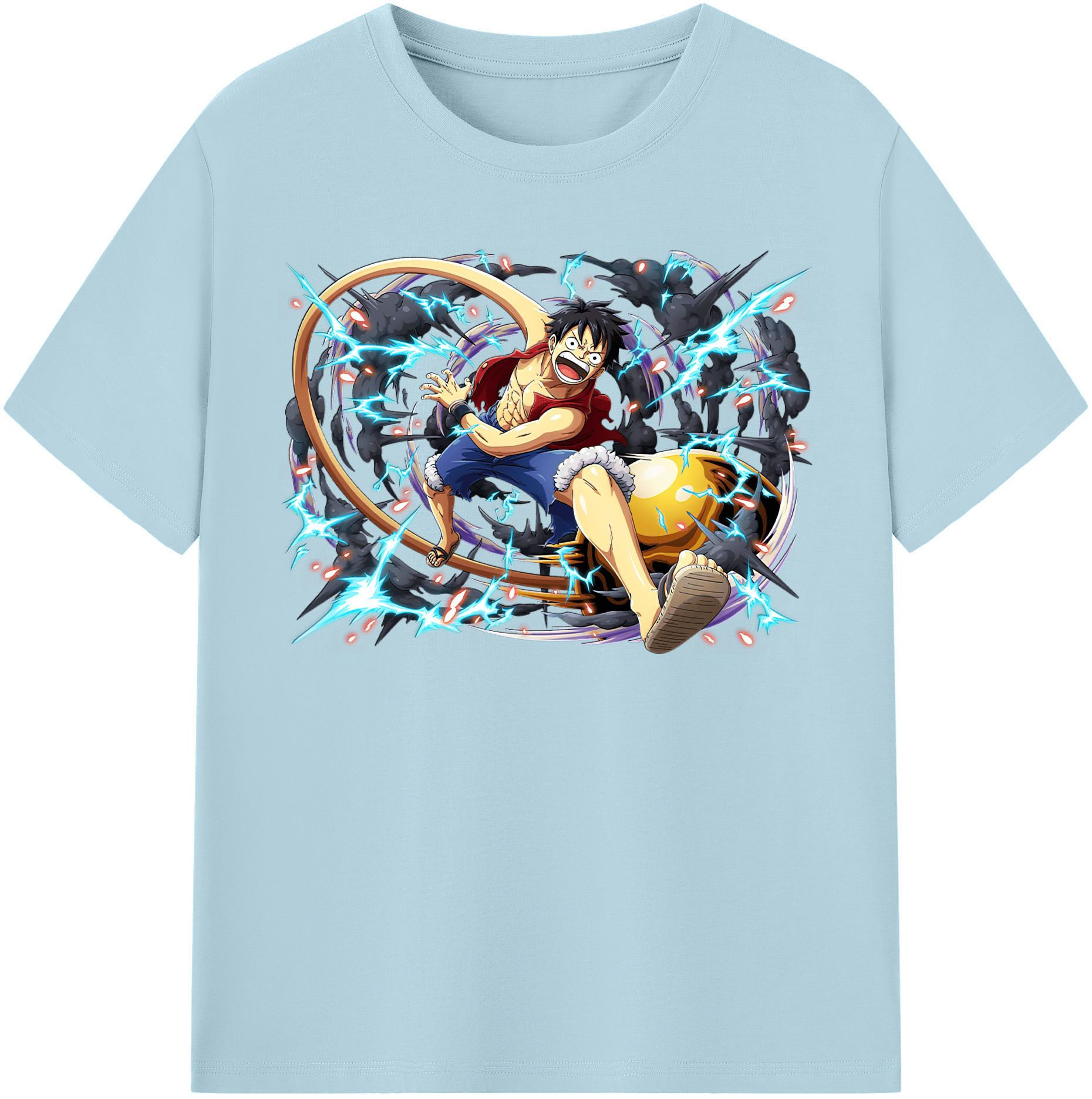 ワンピース モンキー・D・ルフィ ONE PIECE Monkey D. Luffy 綿100％半袖Tシャツ（フロントプリント）